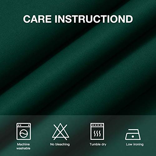 Cosviya Grommet Blackout Room Darkening Curtains 84 Inch Length 2 Panels,Thick Polyester Light Blocking Insulated Thermal Window Curtain Dark Green Drapes For Bedroom/Living Room,52X84 Inches #TOP6