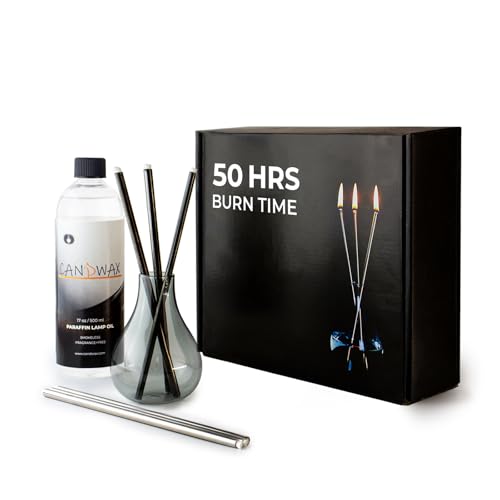 10 Best Refillable Candles That Bring Cozy Ambiance Anywhere 1 CANDWAX Refillable Everlasting Glass Oil Candle Set