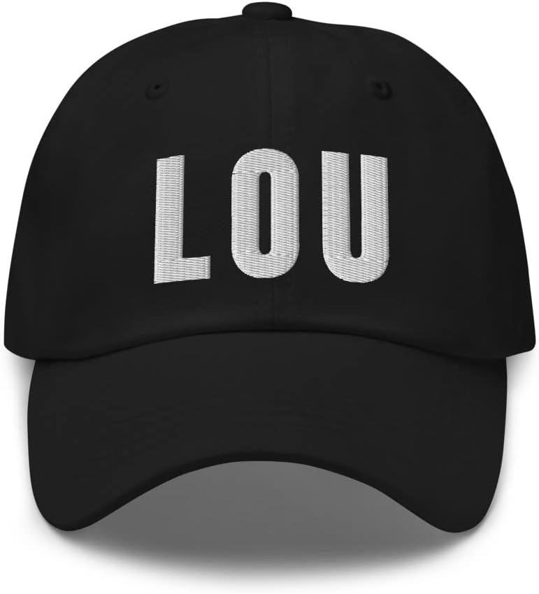 Airport Code Lou Hat Louisville Kentucky KY Dad Cap Embroidered Dad Hat Baseball Cap with Adjustable Buckle Strap