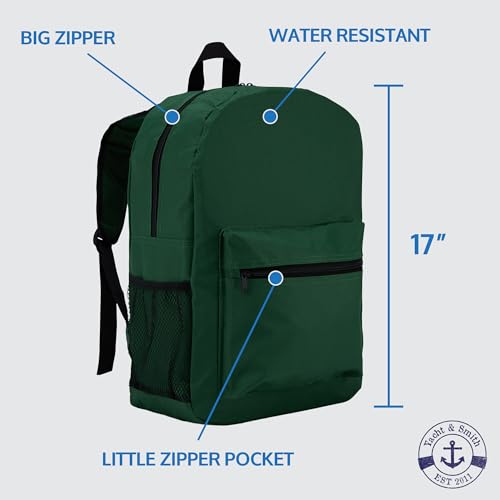 Yacht & Smith 48 Pack Backpack, Bulk 17 inch Lightweight Outdoor Travel Gym Corporate Events Bag3