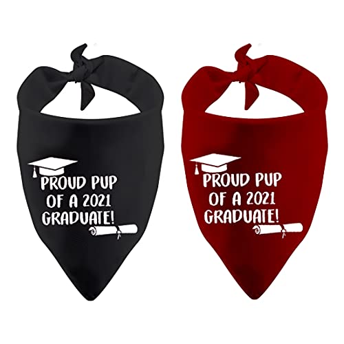 2 Pack Graduation Dog Pet Bandana Proud Pup of A 2021 Graduate Dog Bandana Graduation Announcement Gift (Pup 2021 Graduate 2 Pack)