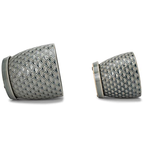 Napco Jw-72011 Stamped Lattice Design Navy Blue Ceramic Indoor Or Outdoor Garden Planter Pots, Set Of 2 #TOP3