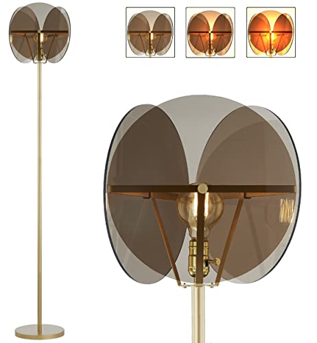 Leezm Floor Lamp, Standing Lamp Led Torchiere Floor Lamp For Bedroom Floor Lamps For Living Room Modern Gold Floor Lamp Industrial Tall Lamp With Acrylic Lampshade 3 Way Dimmable Floor Lamp For Office #TOP2