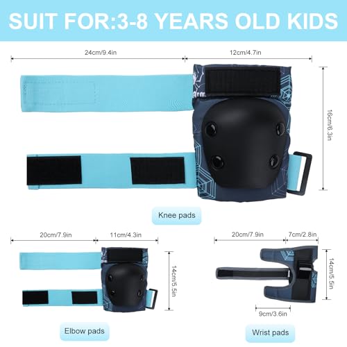 YooxArmor Kids Knee Pads and Elbow Pads Set for Children Ages 3-5/5-8, Toddler Knee Pads Kid Protective Gear Set for Roller Skating ,Cycling, Skateboard, Inline Skating, Scooter Riding Sports - Thumbnail 6