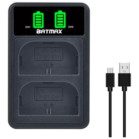 Batmax Slim LCD Dual USB Charger for Canon Cover