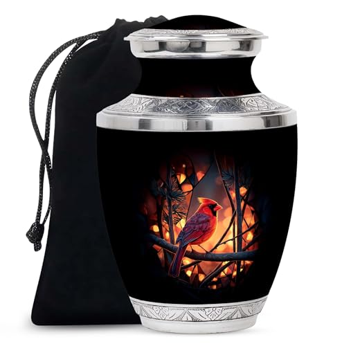 Image of Cardinal Bird Urn Memorial Urns 10 Inch | Memorial Urns Burial Urn for Mom & Dad Ashes Decorative Urns for Human Ashes Adult Female
