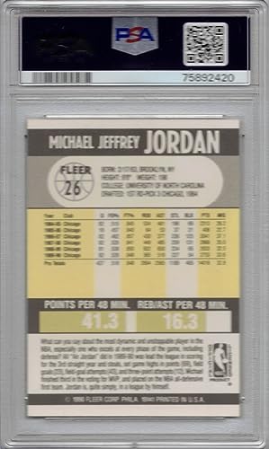 1990-91 Fleer #26 Michael Jordan Basketball Card Graded PSA 9 Mint