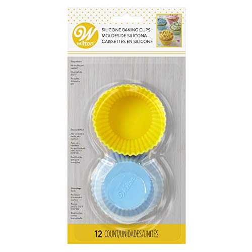 Wilton Round Silicone 12 Count Baking And Craft Cups, Pastel #TOP2