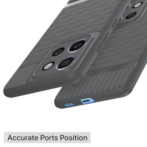 Image of Pikkme Back Cover for Moto Edge 50 Neo 5G Camera Protection 3D Hexa Cube Design Silicone Protective Bumper Case (Grey)