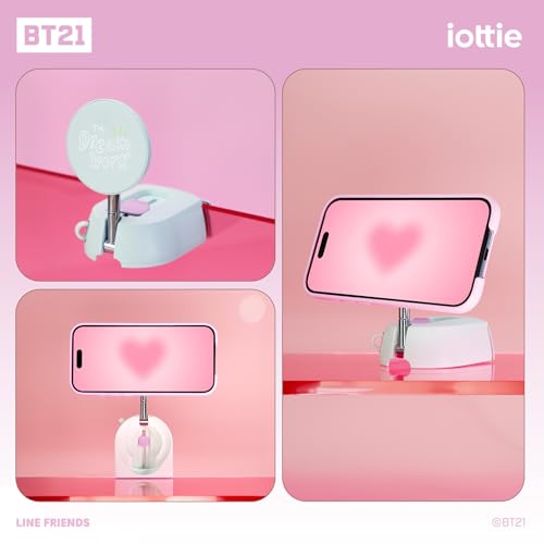 iOttie with BT21 Treker Magnetic Travel Mount, Pastel Tripod with Plush Keychain, Mount for MagSafe Device or Tech Using Included Magnetic Ring, SHOOKY Bag Charm and Mystery Character Card Included by iOttie - Used condition - Image 3