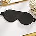 THXSILK Sleep Mask 100% 19 Momme Pure Mulberry Silk Super Smooth Cooling Sleep Eye Mask Blackout for Women/Man/Kids Eye Cover with Wide Head Strap Good Night Sleep Comfortable Travel and Nap, Black