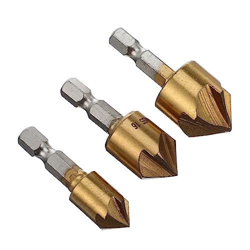 DIYEAH 3pezzi Per Smusso in Acciaio Punta Per Trapano Per Lavorazione Del Per Smusso Taglienti Tazza