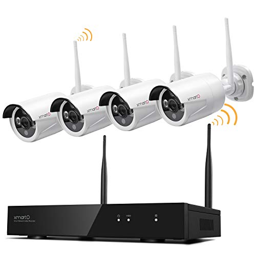 [Dream Liner WiFi Relay] xmartO 8 Channel 960p HD Wireless Security Camera System with 4x 960p 1.3Megapixel Indoor/Outdoor WiFi Cameras (NVR Built-in Router, Auto-Pair, 80ft IR, No HDD)