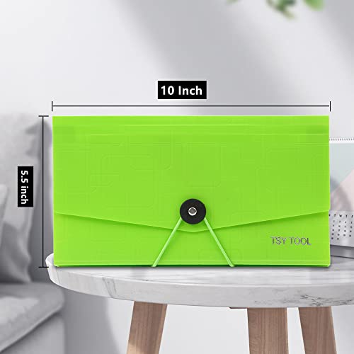 Pack Of 4 Expandable File Folder,10"X5.5" Portable Accordion Document Pocket, Office Desk Organizer-13 Pockets,For Receipts, Coupons And Tickets, Check Size Water Resistant-Assorted Color #TOP1
