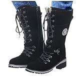 【Ausgezeichnetes PU-Leder】— Unsere Damenstiefel aus Kalbsleder mit Schnalle sind aus hochwertigem PU-Leder gefertigt, verschleißfest, wasserdicht und absolut bequem. Das Gehen im Schnee hat keine Angst vor Kälte oder kalten Sohlen. Diese Schuhe haben innen Samt, Wärmeschutz und gute Wärme. Sehr gut geeignet für Mädchen zum Einkaufen