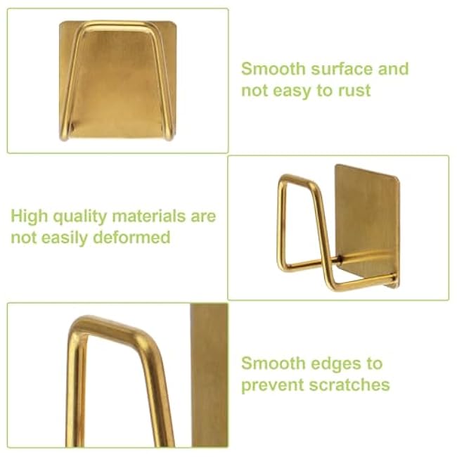4Pcs Magnetic Sponge Holder, Quick Drying Sink Caddy Adhesive Hanging Sponge Holder Stainless Steel Sponge Holder Organizer for Kitchen Sink (Gold)