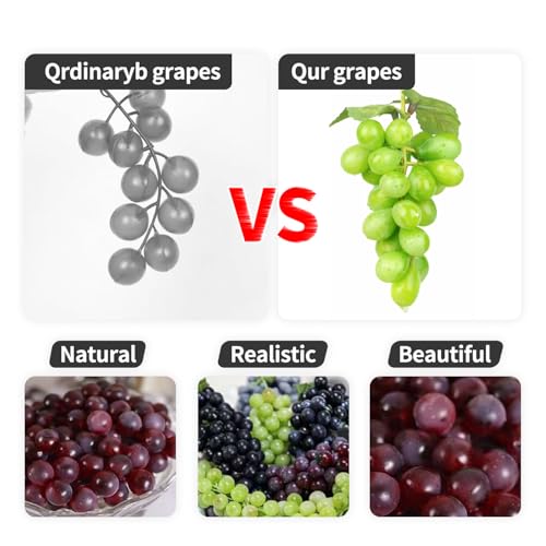 Minghejing Kunststoff Weintrauben, 7 Stück Künstliche Trauben, Künstliche Trauben Deko, Trauben Künstlich, TraubenspießE Für Weindekoration, Künstliche Fruchtstützen