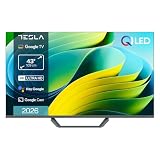 TESLA QLED Smart TV 43 Pulgadas Full HD Compatible con Google TV y Google Assistant - Dolby Audio, HDR, WiFi y Bluetooth, Apps y Chromecast Integrado, 3 HDMI, DVB-T2/S2/C, Color Negro (43")