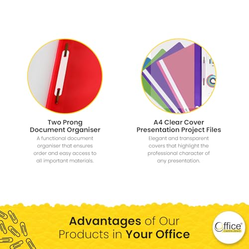 OFFICE CENTRE 20 x Dark Blue A4 Presentation Project Folders Report Document Organiser Holder Case 2 Prong Display Paperwork