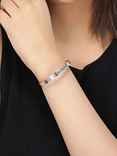 Inspirational Message Engraved Karma Band Bangle