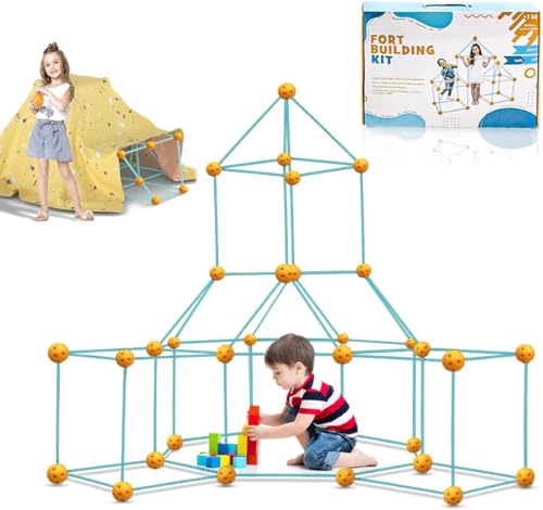 Kit de Construcción de Fuertes para Niños de +3 años - Fort Building Kit - Construye tu Tienda de Campaña Infantil - Fuerte de 90 Piezas
