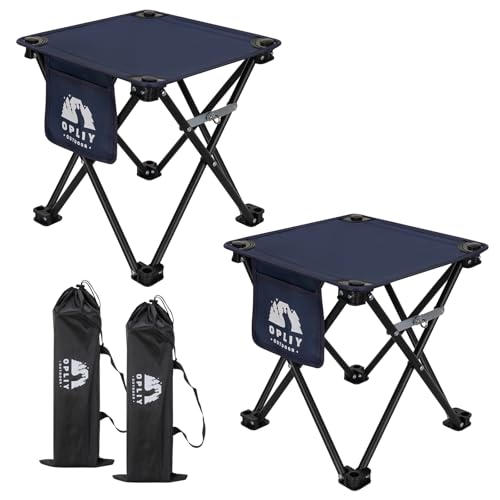 Opliy Camping Stool 2Pack Upgrade Foot Stool for Camping Fishing Hiking Gardening and Beach Camping Seat with Carry Bag Blue