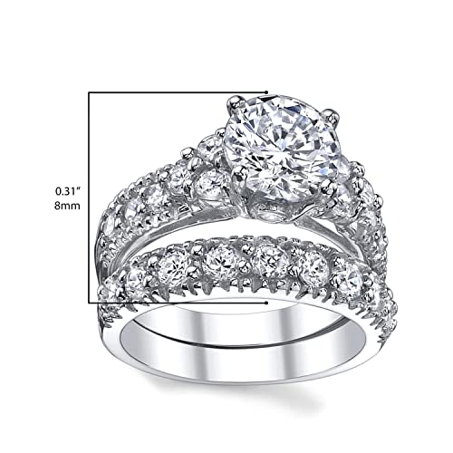 Womens 1.5 Carat Sterling Silver 925 Engagement Bridal Ring Set Round-Cut Cubic Zirconia3