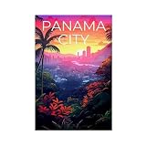 Póster de viaje de Ciudad de Panamá, póster de lona para decoración de dormitorio, oficina, habitación, regalo, 20 x 30 cm