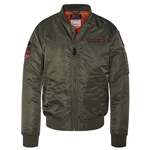 Schott NYC Mixte Airvintrs BLOUSON BOMBER BADGES SCHOTT, ARMY KAKI, M EU