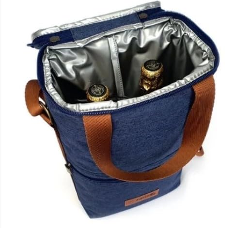 Wine bag Porta Vinho Térmica Azul- 2 garrafas
