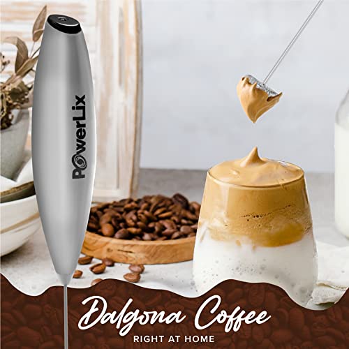 Foto von PowerLix Milchaufschäumer Stab ohne Ständer - Elektrischer Milchschäumer 15-20s, 19000 U/min - Batteriebetriebener Milk Frother für Kaffee, Latte, Cappuccino, heiße & kalte Schokolade