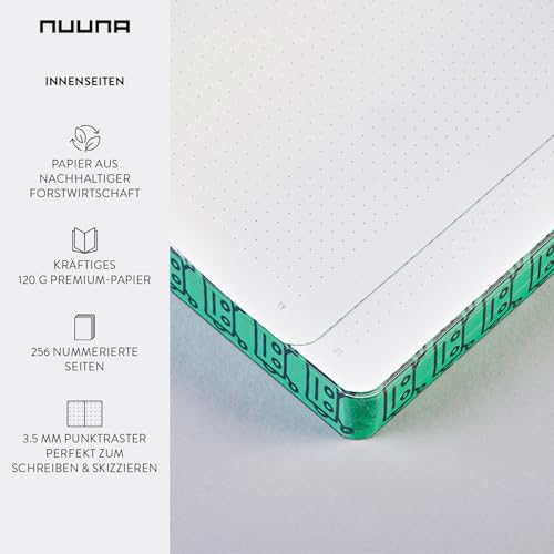 Carnet A5+ Nuuna sans transparence d'encre avec pages numérotées