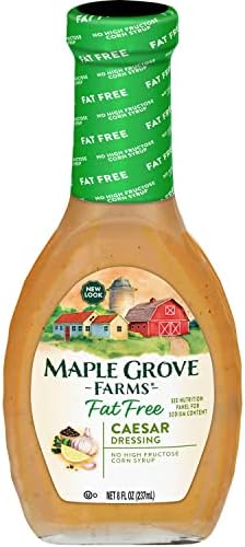 Maple Grove Farms Fat Free Salad Dressing, Caesar, 8 Ounce (Pack of 12)