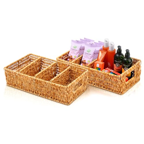 Nature-Inspired Rattan Pantry Organizer Baskets...