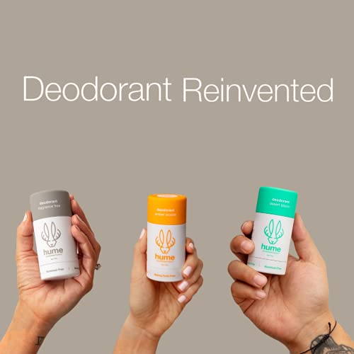 Hume Supernatural Natural Deodorant Aluminum Free For Women & Men, Natural Ingredients, Probiotic, Plant Based, Baking Soda Free, Aloe, & Cactus Flower, Anti Sweat, Stain & Odor - (Amber Woods - 2 Pack) #TOP5