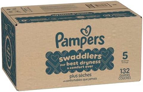Pampers Swaddlers Diapers, Size 5 (20-37 lbs), 132 Count, Fragrance Free, Hypoallergenic, Absorbent, Pediatrician Recommended, Skin Safe — view 14