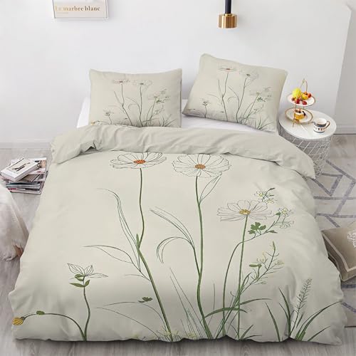 Housse de Couette 160x200 Marguerite Anti-Glissement avec Fermeture Éclair Pratique - 2