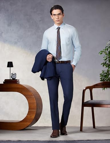 Image of Blackberrys Men Slim Fit Formal Shirt | Premium Cotton Blend | Solid Pattern| Lightweight & Breathable | Wrinkle-Resistant | Office & Business Wear
