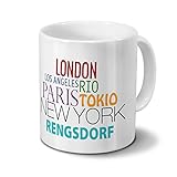 rengsdorf hotel 200 ml Füllvolumen Städtetasse Rengsdorf - Design Famous Cities of the World - Stadt-Tasse, Kaffeebecher, City-Mug, Becher, Kaffeetasse - Farbe Weiß