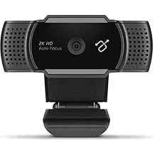 Aluratek 2K HD Webcam with Dual Stereo Noise Cancelling Mics, Auto Focus and Low Light Correction, Built-in Tripod Mount, Universally Compatible