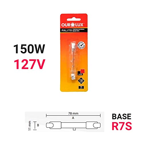Kit 5 Lâmpadas Halógena Palito 150w 127v Ourolux 01300