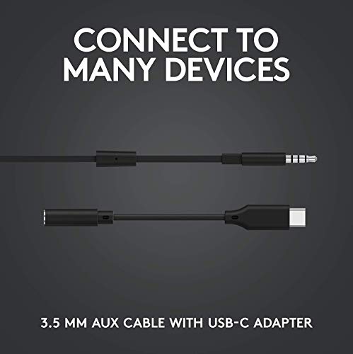 Image of Logitech G333 Gaming Earphones with Gaming-Grade Dual Drivers with USB-C Adapter & in-line Mic and Volume Control with 3.5mm aux - Black