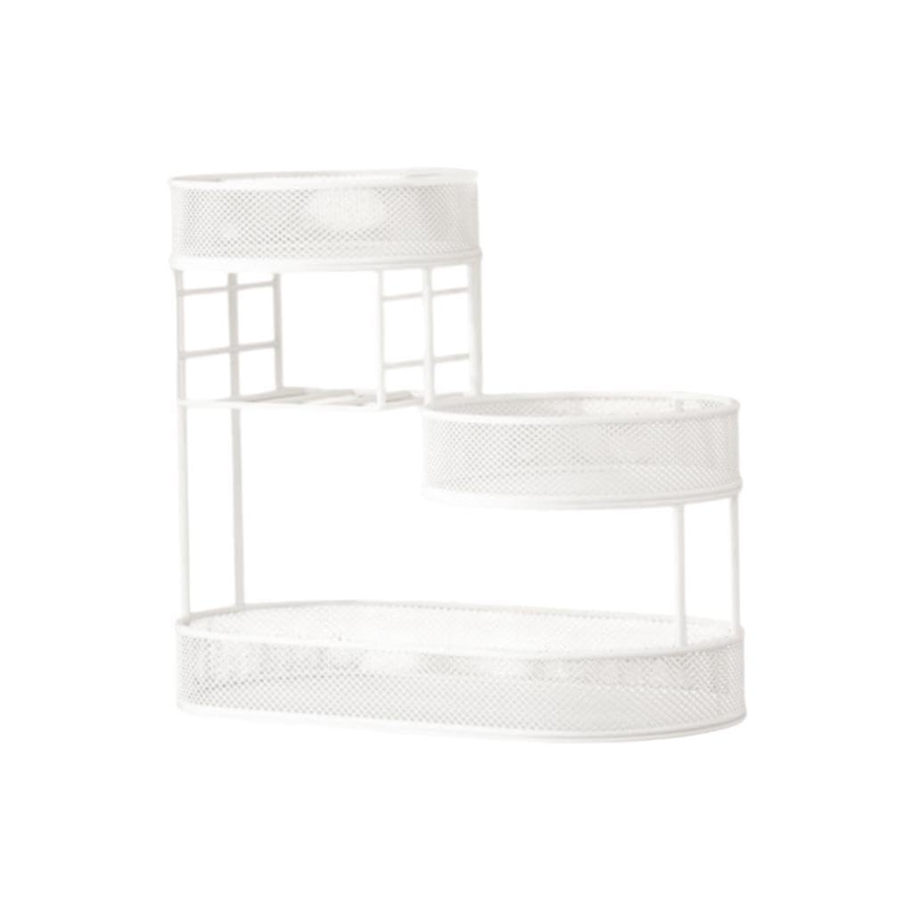 YIXANNX Sleek Fruit Basket Holder 3 Tier Metal Vegetable Organizer For Storing Snacks And Food With Style Hollow Iron Fruit Basket Countertop Vegetable Bowl , White , 32x17x32cm