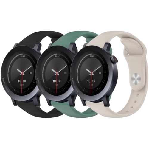 Znyziha �r���v�o���h 3�{�p�b�N CMF Watch 3 Pro/Pro 2/Pro 1 �X�}�[�g�E�H�b�`�ɑΉ� 22mm �\�t�g�V���R�� �X�|�[�c�X�g���b�v �����p���X�g�o���h Tozo S5/S3/S6/aeac IDW208 Plus�p ���f