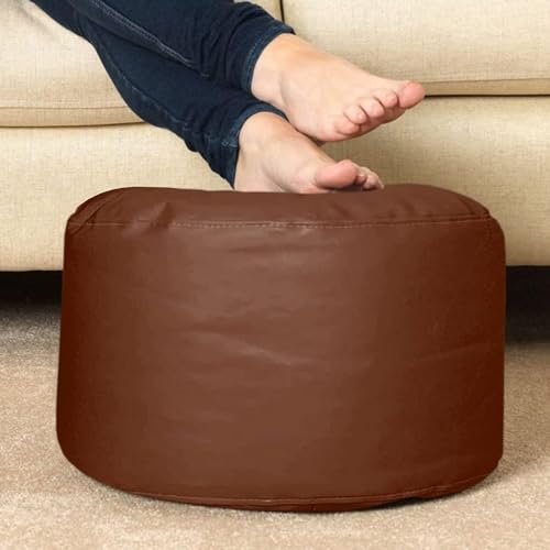 Image of CATALYST - (6XL Extra Comfort Big Jumbo Faux Leather Bean Bag with Free Footrest & Cushion Without Beans (Cover Only), Adult Size XXXXXXL Bean Bag Chair Capactity-Upto 6Feet, Color- (TAN)