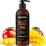 Mango Sensual Massage Oil for Couples - Alluring Tropical Full Body Massage Oil for Date Night and Nourishing Body Moisturizer with Sweet Almond - Vegan Non Greasy & Smooth Gliding Formula (8 Fl Oz)