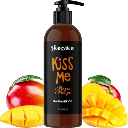 Mango Sensual Massage Oil for Couples - Alluring Tropical Full Body Massage Oil for Date Night and Nourishing Body Moisturizer with Sweet Almond - Vegan Non Greasy & Smooth Gliding Formula (8 Fl Oz)
