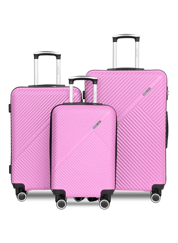 Parajohn PJTR3174 3 (20",24",28") 4 Wheels Pcs Trolley Luggage Set, pink