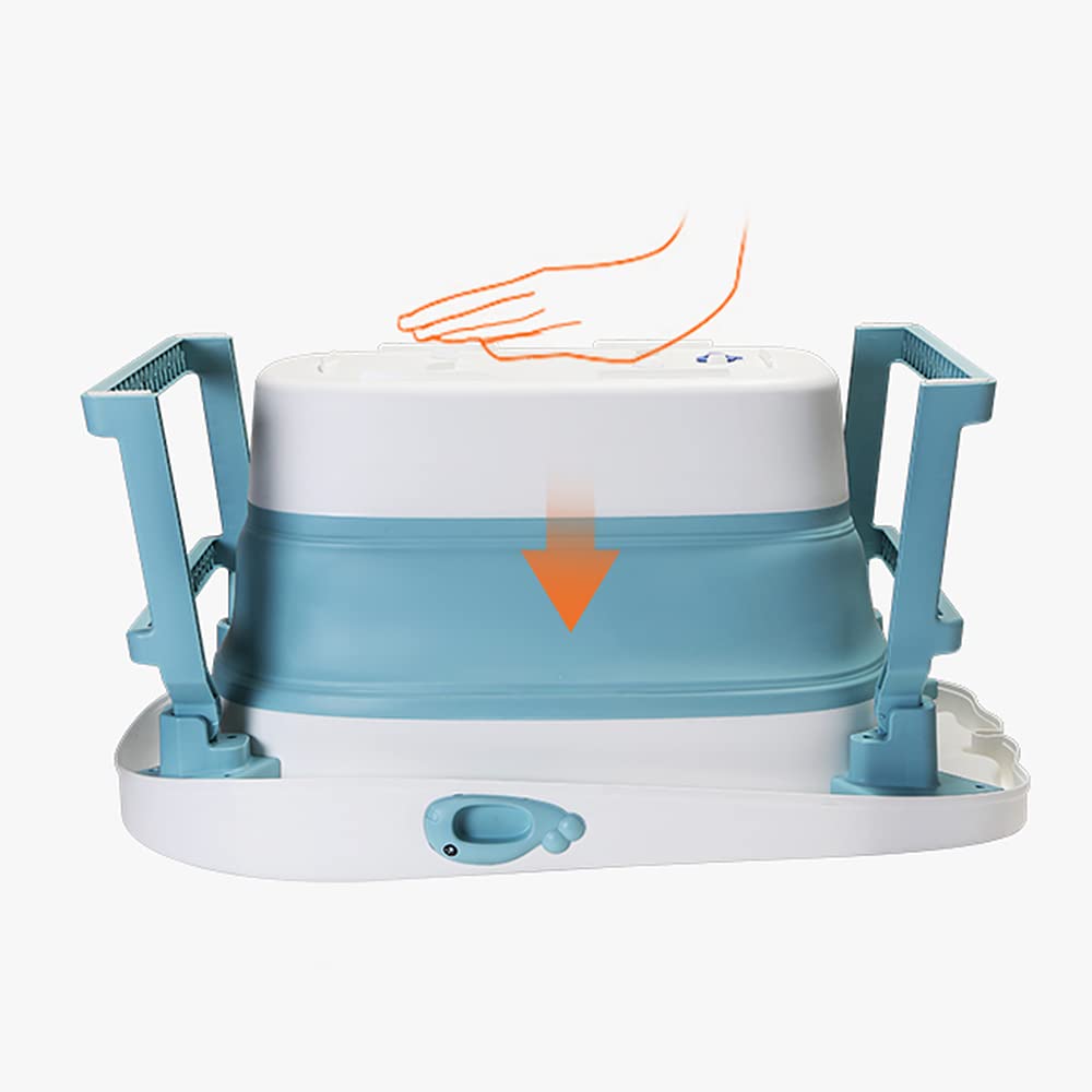 Bañera plegable 3 en 1 para niños pequeños y niños,Grande bañera bebe,Bañera bebe plegable/Desde el nacimiento hasta los 3 años-3 en 1-Azul