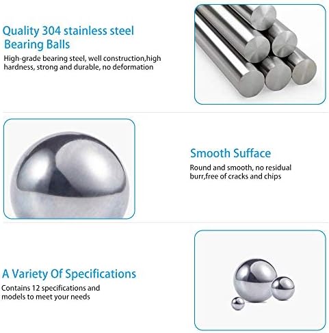 (200 Pieces) Breezliy - 5mm (0.197") Precision Stainless Steel Bearing Balls G25 (304 Stainless Steel Non Magnetic) — view 4